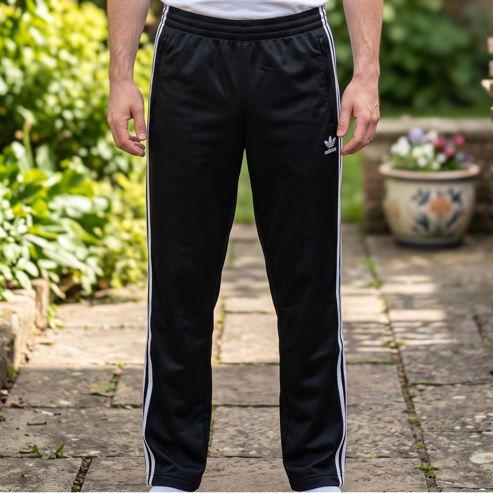 Adidas Firebird Track Pants Mens Large Black White 3-Stripes IJ7055 New